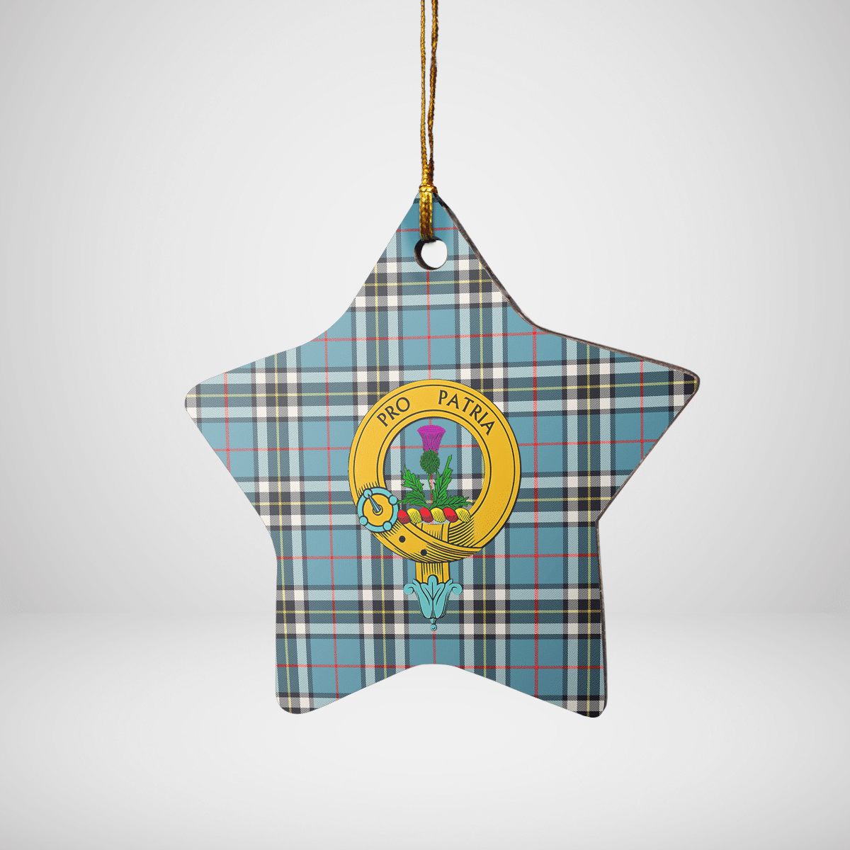 Clan Thomson Tartan Crest Star Ceramic Ornament NQ56 Thomson Tartan Tartan Christmas   