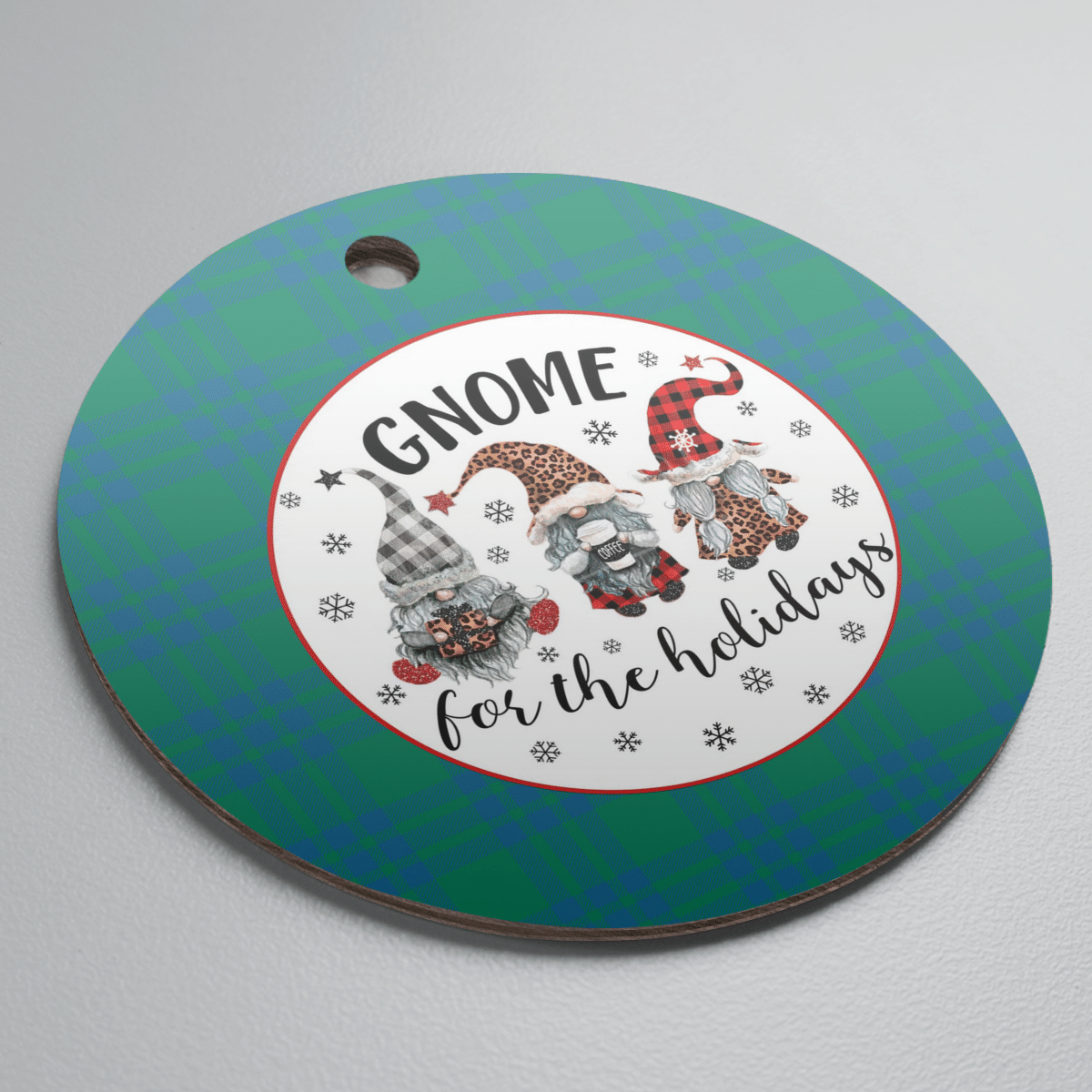 Clan Montgomery Ancient Tartan Tartan Crest Gnome Round Ceramic Ornament CV10 Montgomery Ancient Tartan Tartan Christmas   