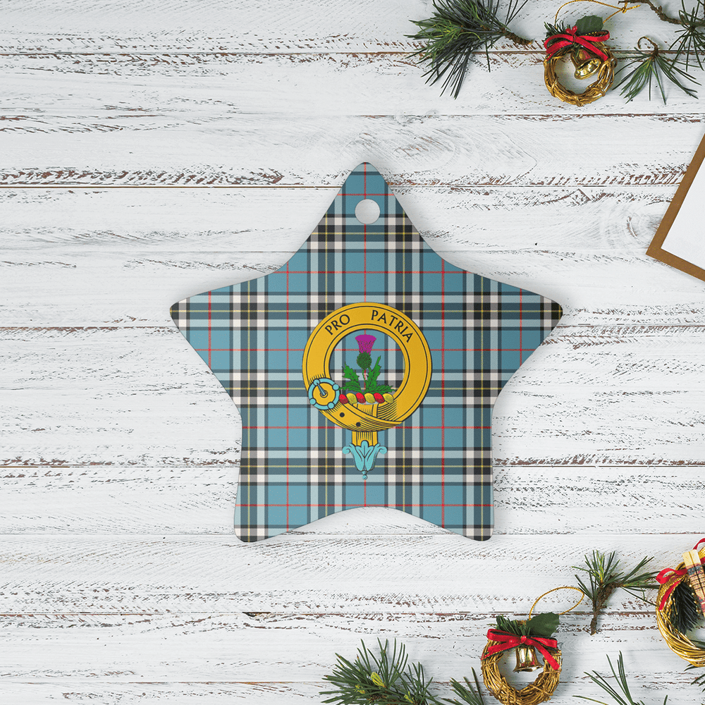 Clan Thomson Tartan Crest Star Ceramic Ornament NQ56 Thomson Tartan Tartan Christmas   