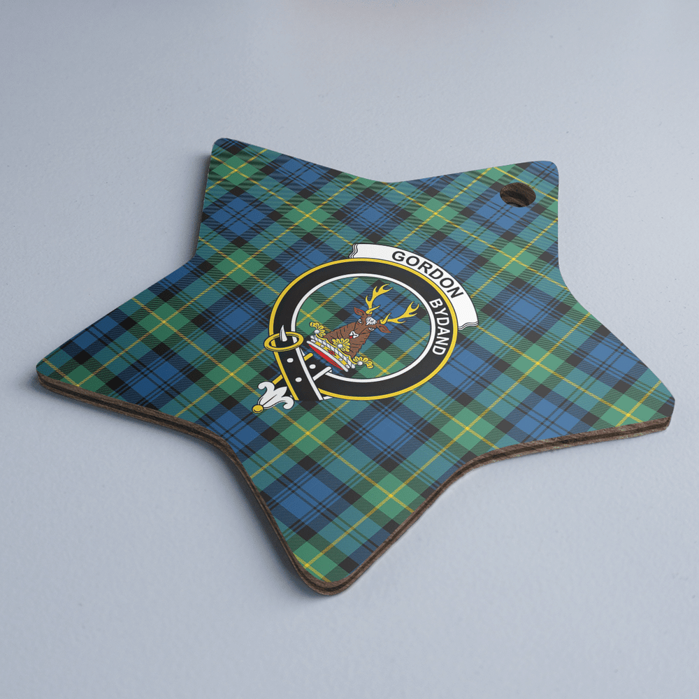 Clan Gordon Ancient Tartan Crest Star Ceramic Ornament WC18 Gordon Ancient Tartan Tartan Christmas   