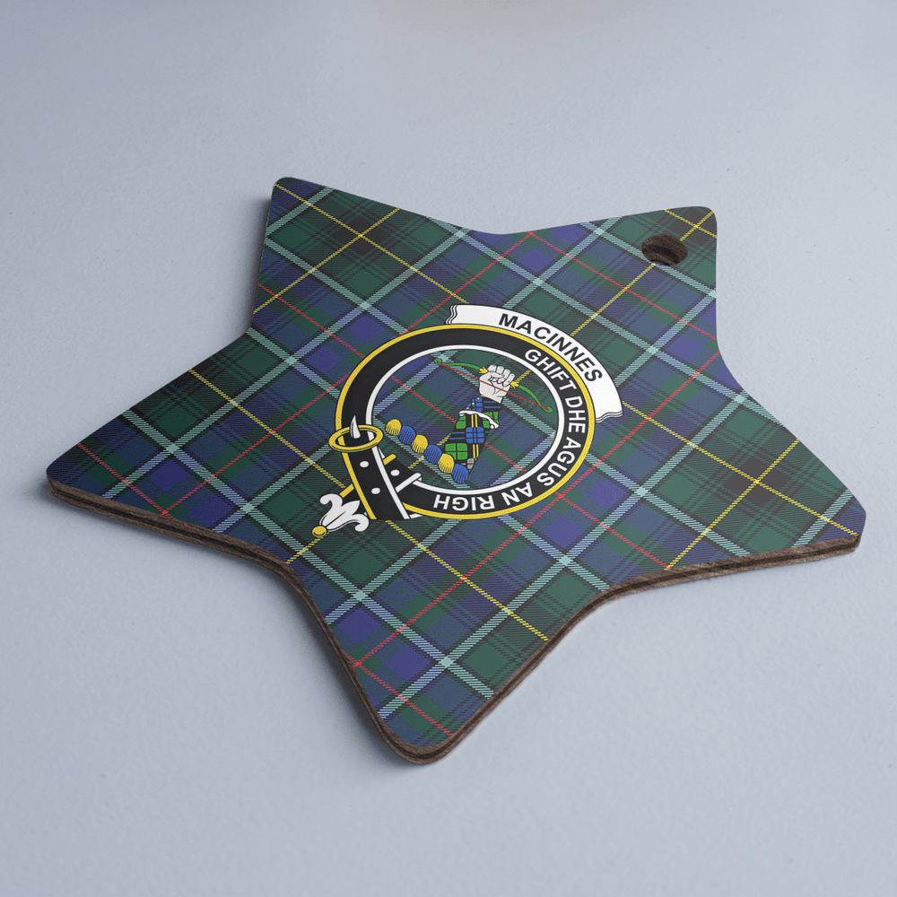 Clan MacInnes Modern Tartan Crest Star Ceramic Ornament VY95 MacInnes Modern Tartan Tartan Christmas   