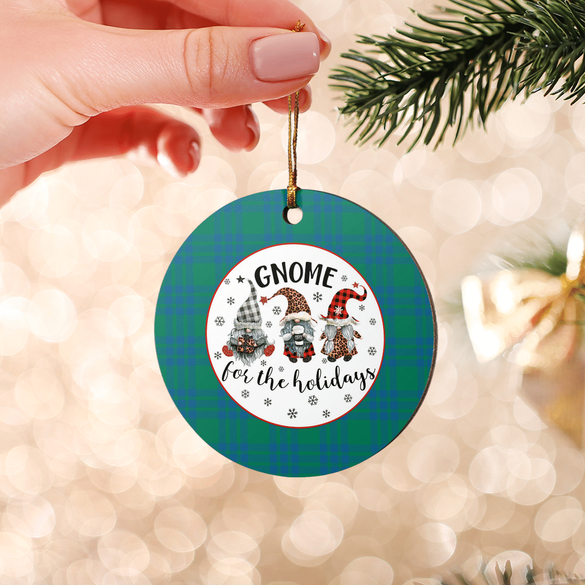 Clan Montgomery Ancient Tartan Tartan Crest Gnome Round Ceramic Ornament CV10 Montgomery Ancient Tartan Tartan Christmas   
