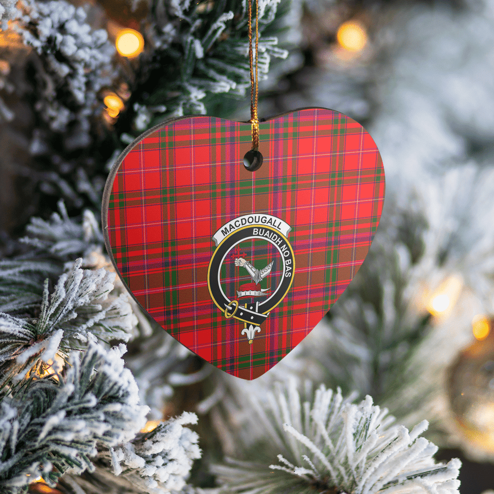 Clan MacDougall Modern Tartan Crest Heart Ceramic Ornament IF52 MacDougall Modern Tartan Tartan Christmas   