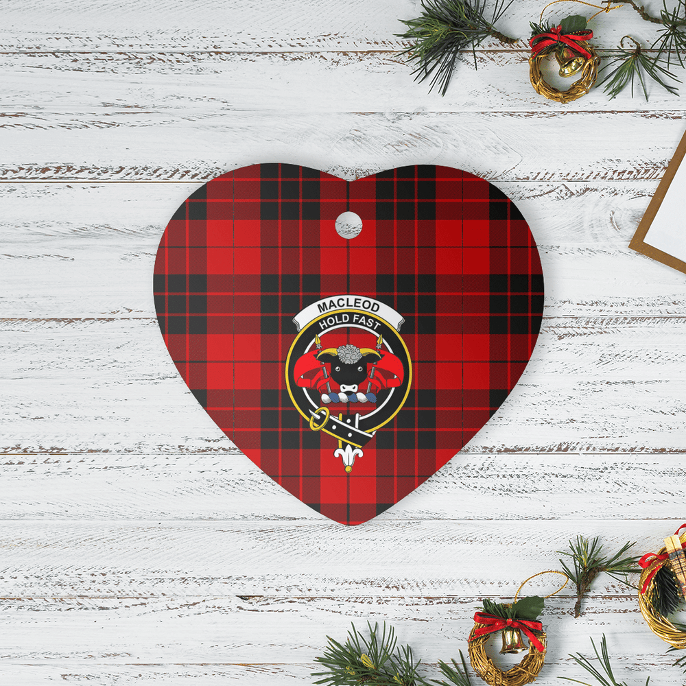 Clan MacLeod of Raasay Tartan Crest Heart Ceramic Ornament CF71 MacLeod of Raasay Tartan Tartan Christmas   