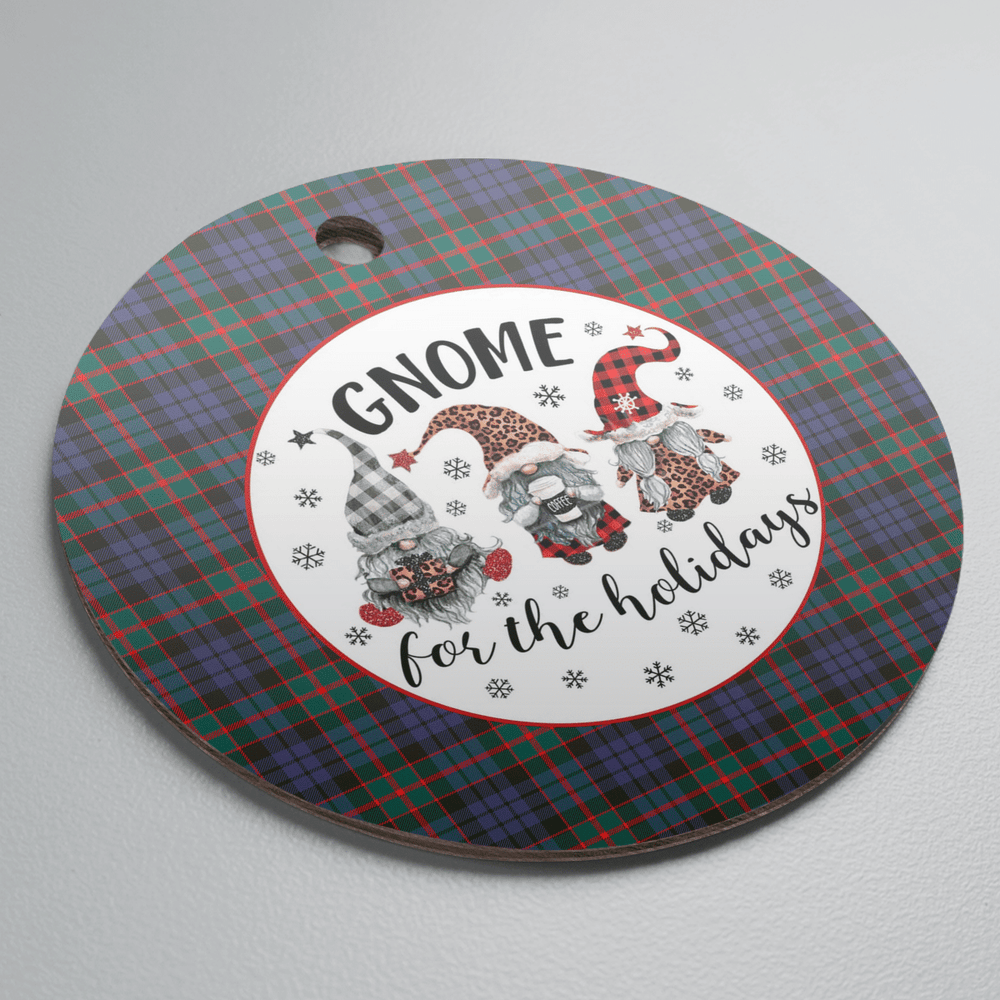 Clan Fletcher of Dunans Tartan Tartan Crest Gnome Round Ceramic Ornament EL59 Fletcher of Dunans Tartan Tartan Christmas   