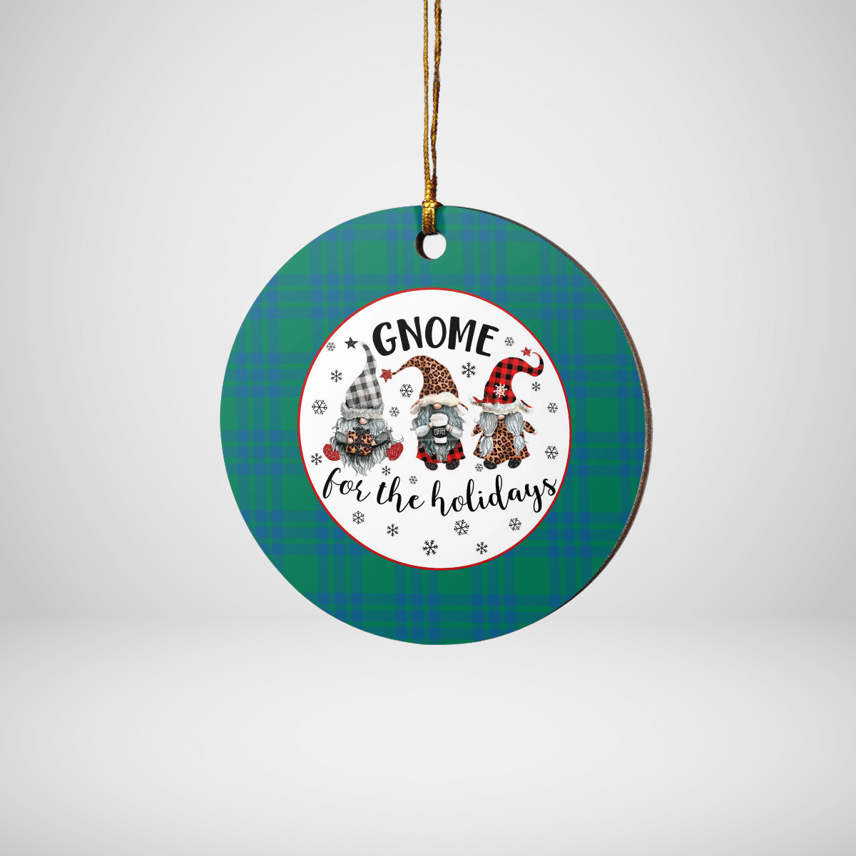 Clan Montgomery Ancient Tartan Tartan Crest Gnome Round Ceramic Ornament CV10 Montgomery Ancient Tartan Tartan Christmas   