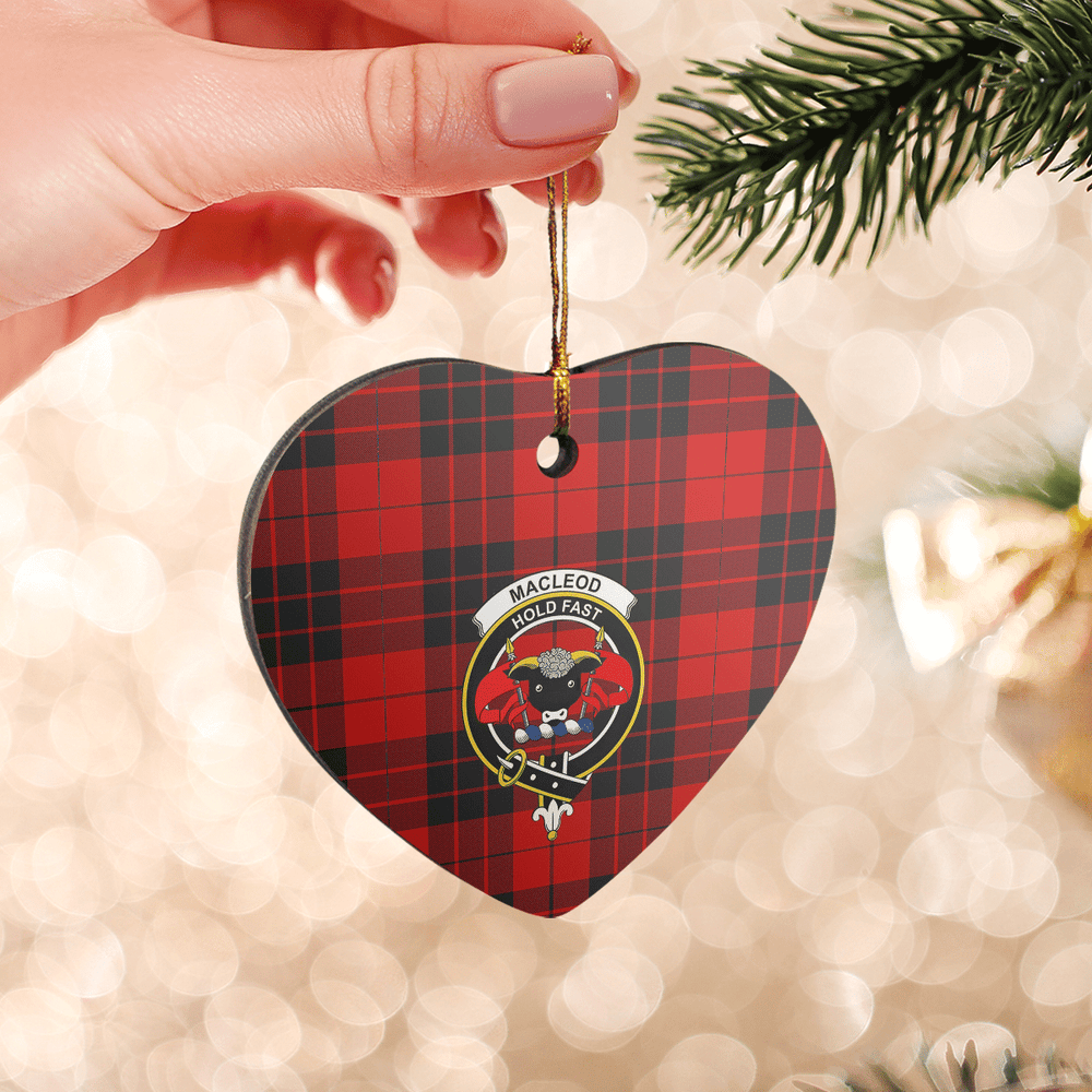 Clan MacLeod of Raasay Tartan Crest Heart Ceramic Ornament CF71 MacLeod of Raasay Tartan Tartan Christmas   