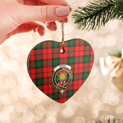 Clan Kerr Modern Tartan Crest Heart Ceramic Ornament VY91 Kerr Modern Tartan Tartan Christmas   