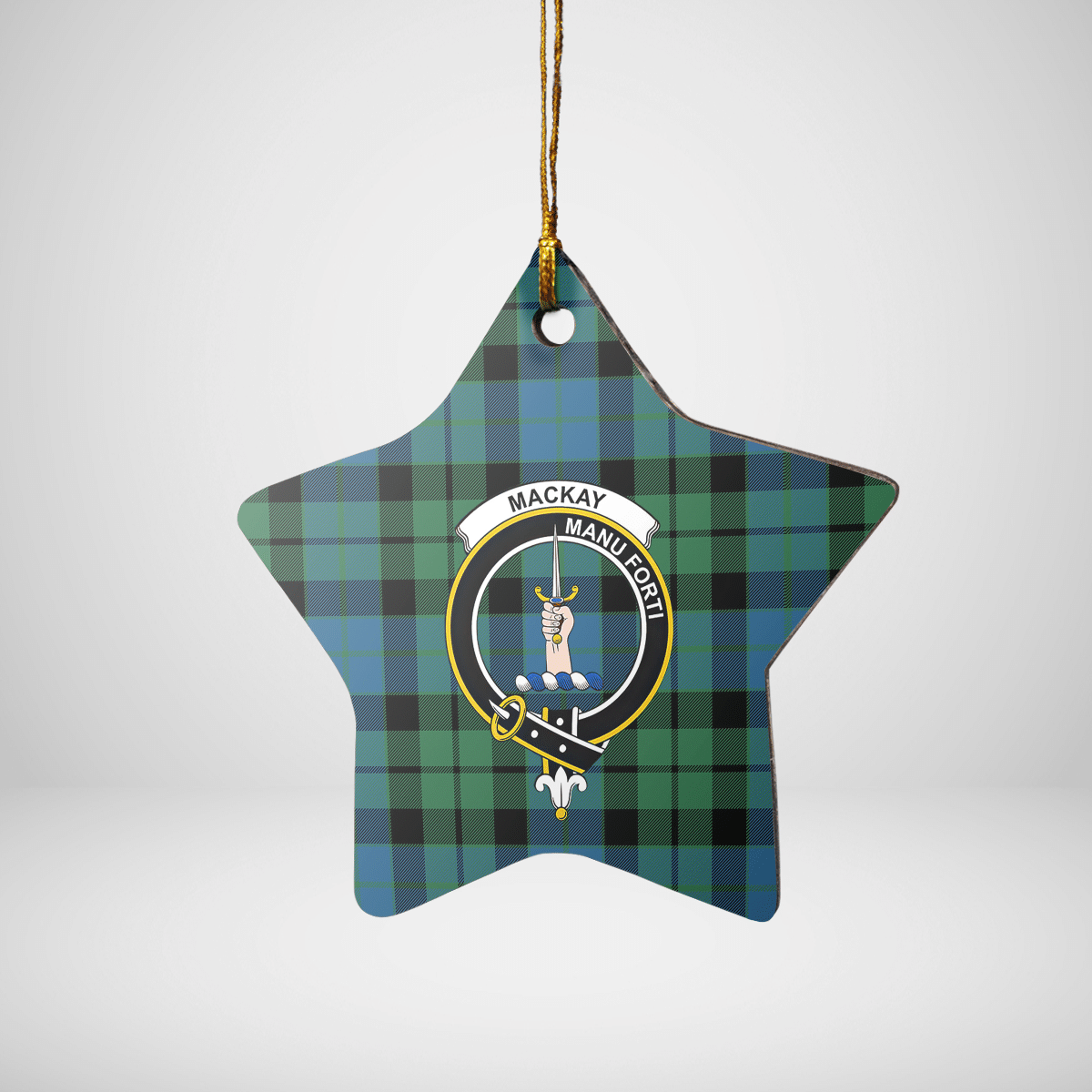 Clan MacKay Ancient Tartan Crest Star Ceramic Ornament MZ15 MacKay Ancient Tartan Tartan Christmas   