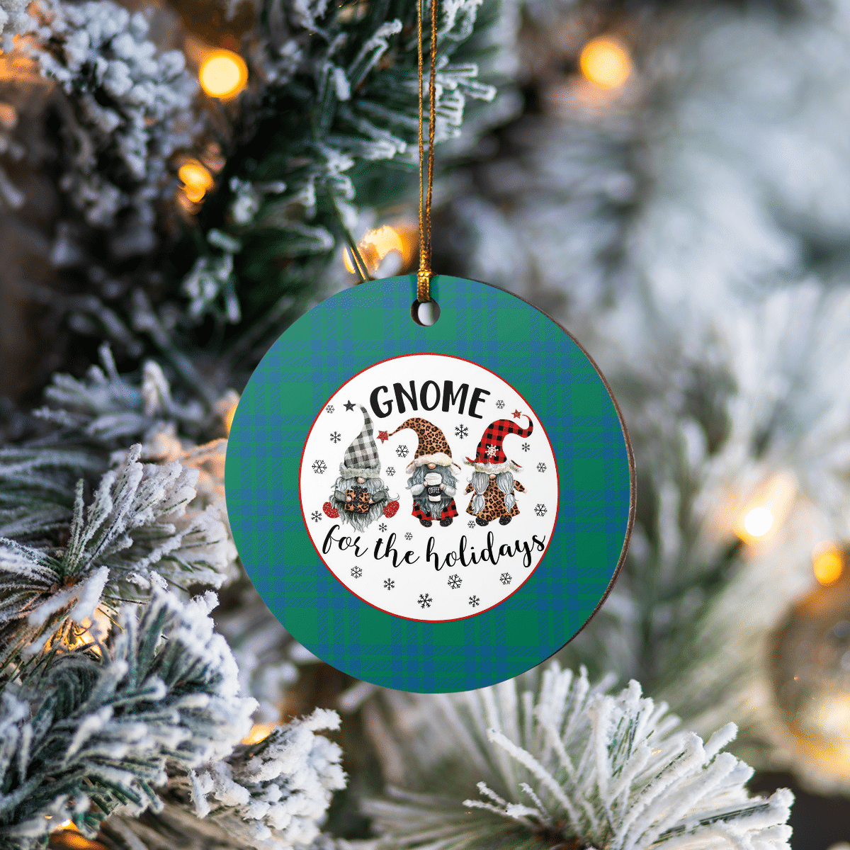 Clan Montgomery Ancient Tartan Tartan Crest Gnome Round Ceramic Ornament CV10 Montgomery Ancient Tartan Tartan Christmas   