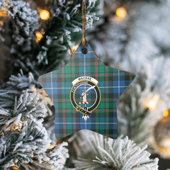 Clan MacRae Hunting Ancient Tartan Crest Star Ceramic Ornament VL31 MacRae Hunting Ancient Tartan Tartan Christmas   