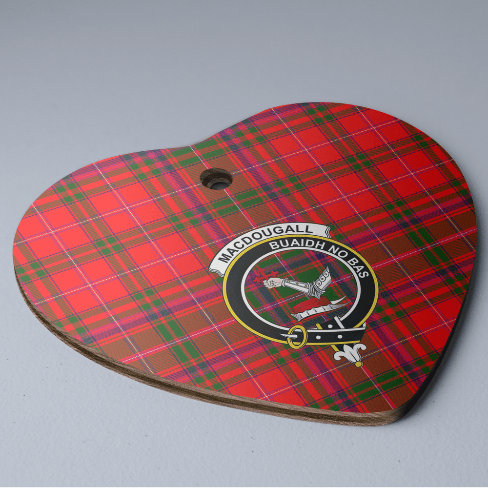 Clan MacDougall Modern Tartan Crest Heart Ceramic Ornament IF52 MacDougall Modern Tartan Tartan Christmas   
