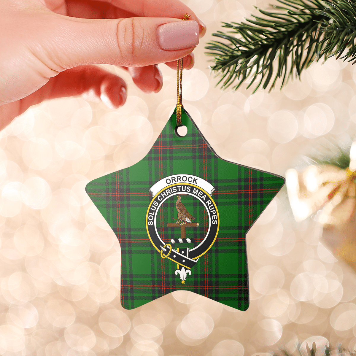 Clan Orrock (Fife) Tartan Crest Star Ceramic Ornament NG29 Orrock (Fife) Tartan Tartan Christmas   