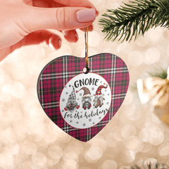 Clan Little Tartan Tartan Crest Gnome Heart Ceramic Ornament GO23 Little Tartan Tartan Christmas   