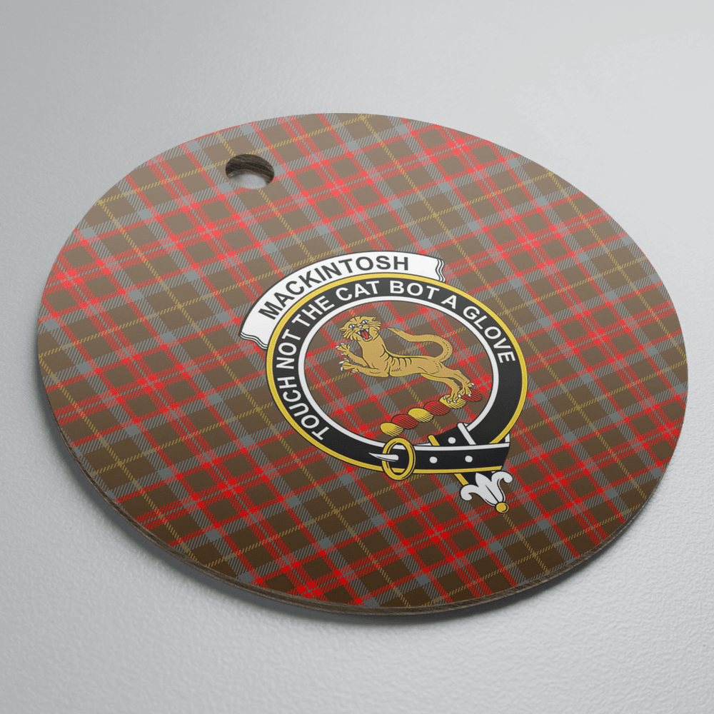Clan MacKintosh Hunting Weathered Tartan Crest Round Ceramic Ornament YV77 MacKintosh Hunting Weathered Tartan Tartan Christmas   