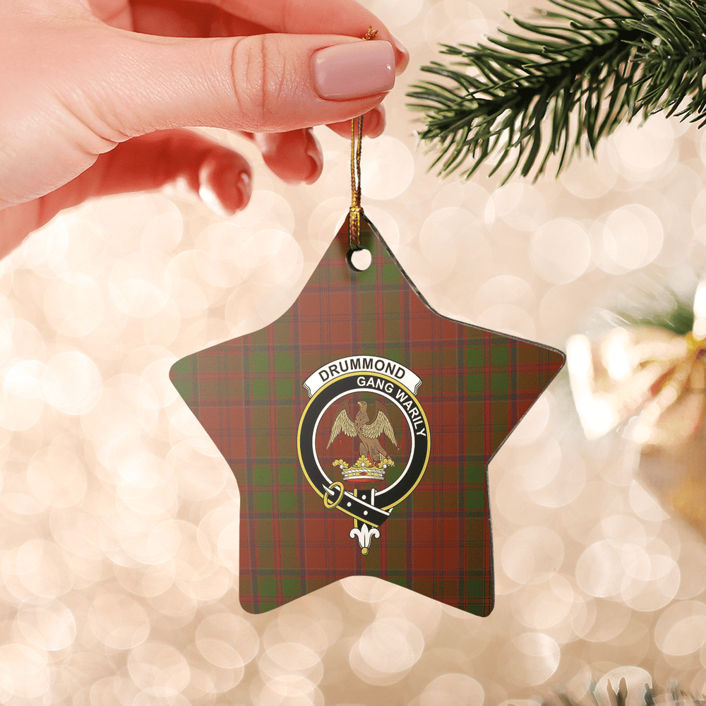 Clan Drummond Tartan Crest Star Ceramic Ornament SY22 Drummond Tartan Tartan Christmas   