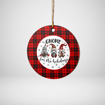 Clan Ettrick District Tartan Tartan Crest Gnome Round Ceramic Ornament