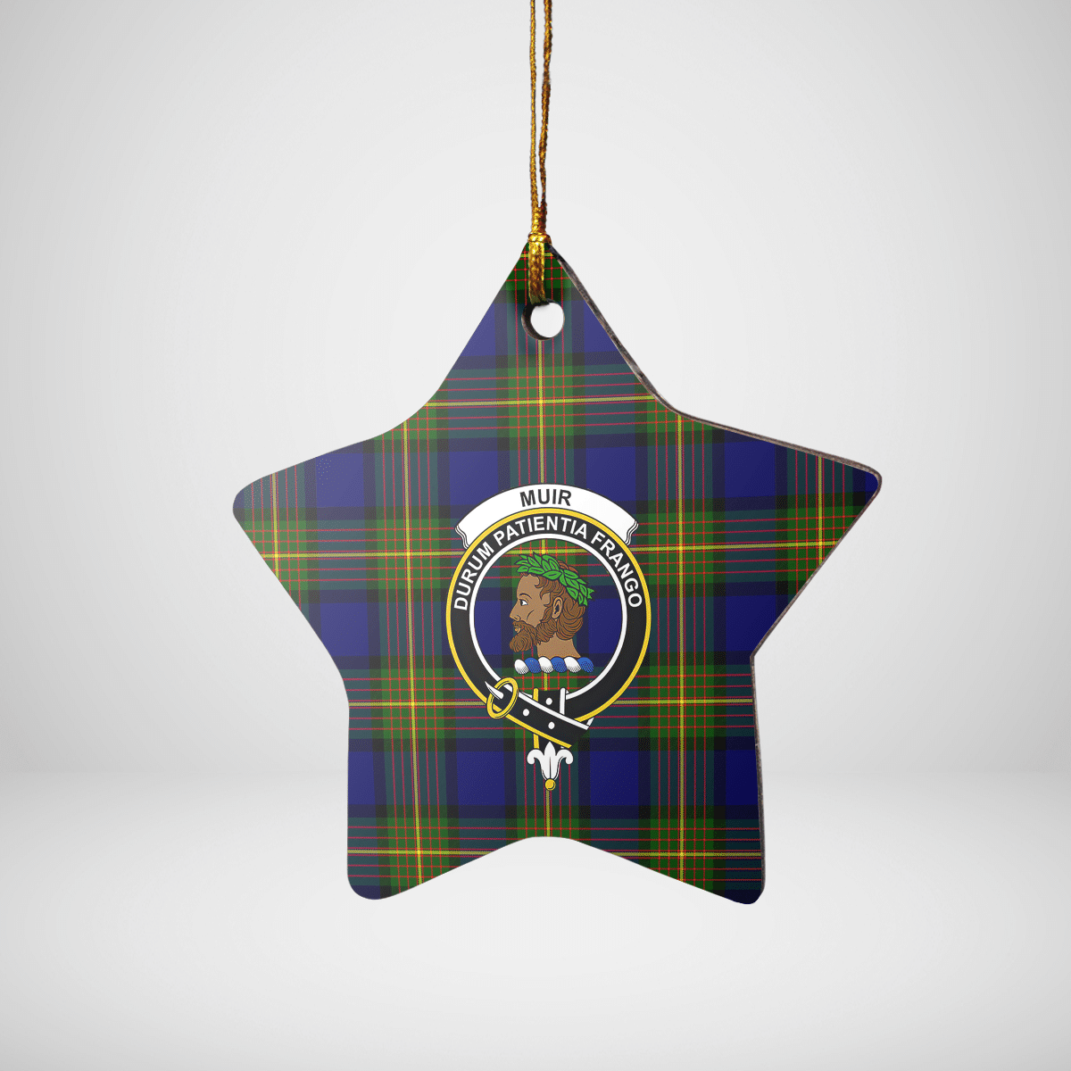 Clan Muir Tartan Crest Star Ceramic Ornament TJ26 Muir Tartan Tartan Christmas   