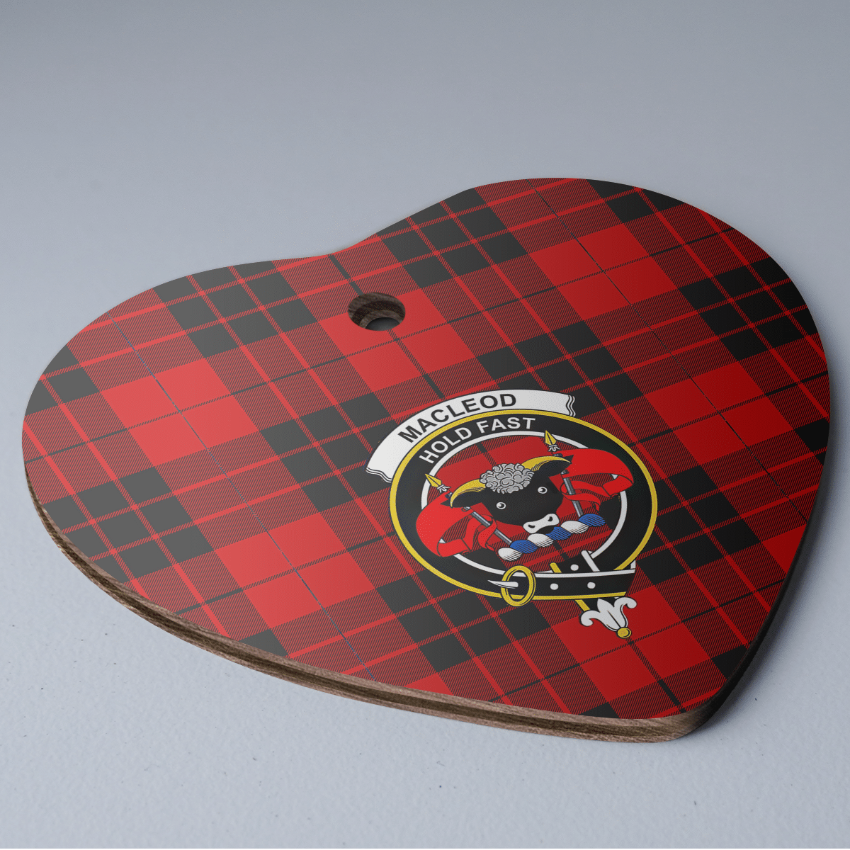 Clan MacLeod of Raasay Tartan Crest Heart Ceramic Ornament CF71 MacLeod of Raasay Tartan Tartan Christmas   