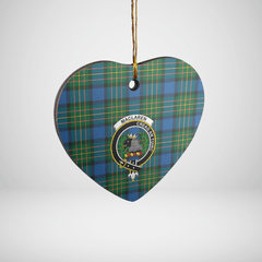 Clan MacLaren Ancient Tartan Crest Heart Ceramic Ornament VZ60 MacLaren Ancient Tartan Tartan Christmas   