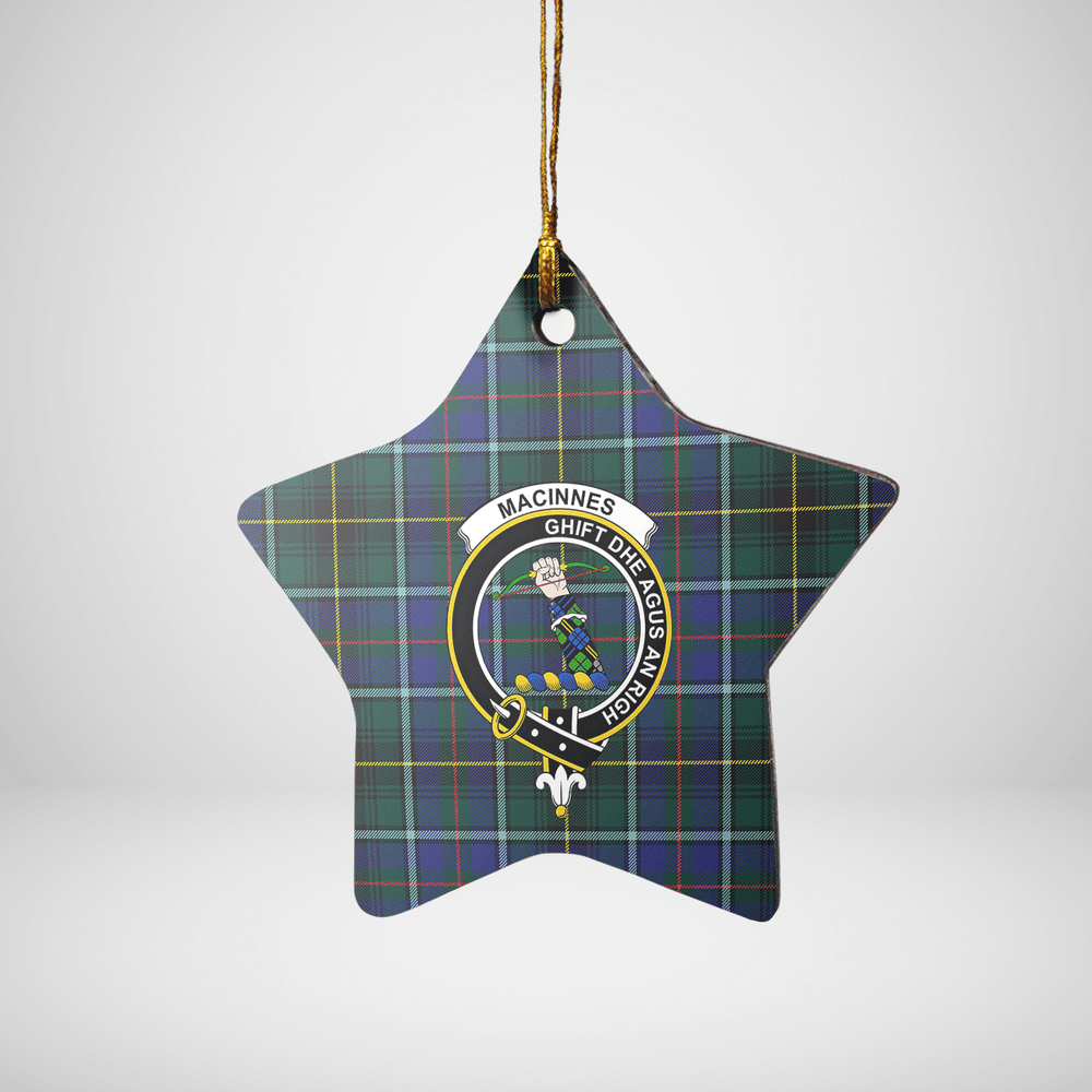 Clan MacInnes Modern Tartan Crest Star Ceramic Ornament VY95 MacInnes Modern Tartan Tartan Christmas   