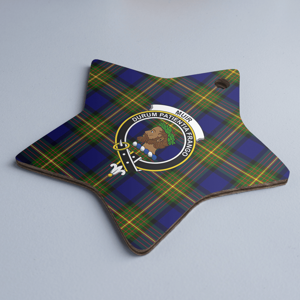 Clan Muir Tartan Crest Star Ceramic Ornament TJ26 Muir Tartan Tartan Christmas   