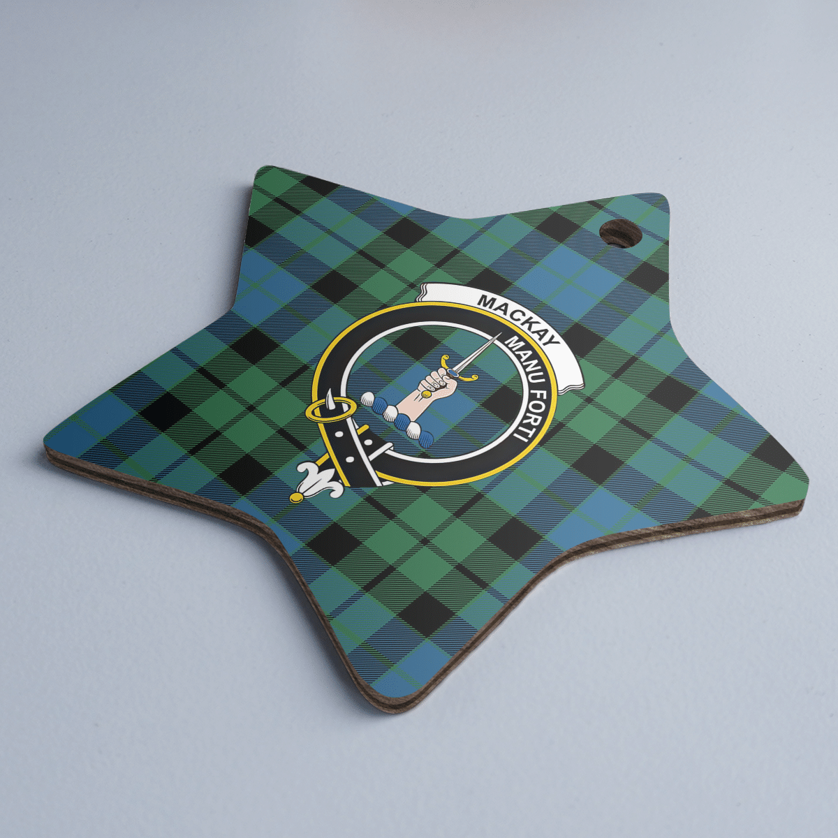 Clan MacKay Ancient Tartan Crest Star Ceramic Ornament MZ15 MacKay Ancient Tartan Tartan Christmas   