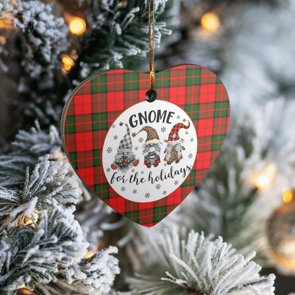 Clan Dunbar Modern Tartan Tartan Crest Gnome Heart Ceramic Ornament NS28 Dunbar Modern Tartan Tartan Christmas   