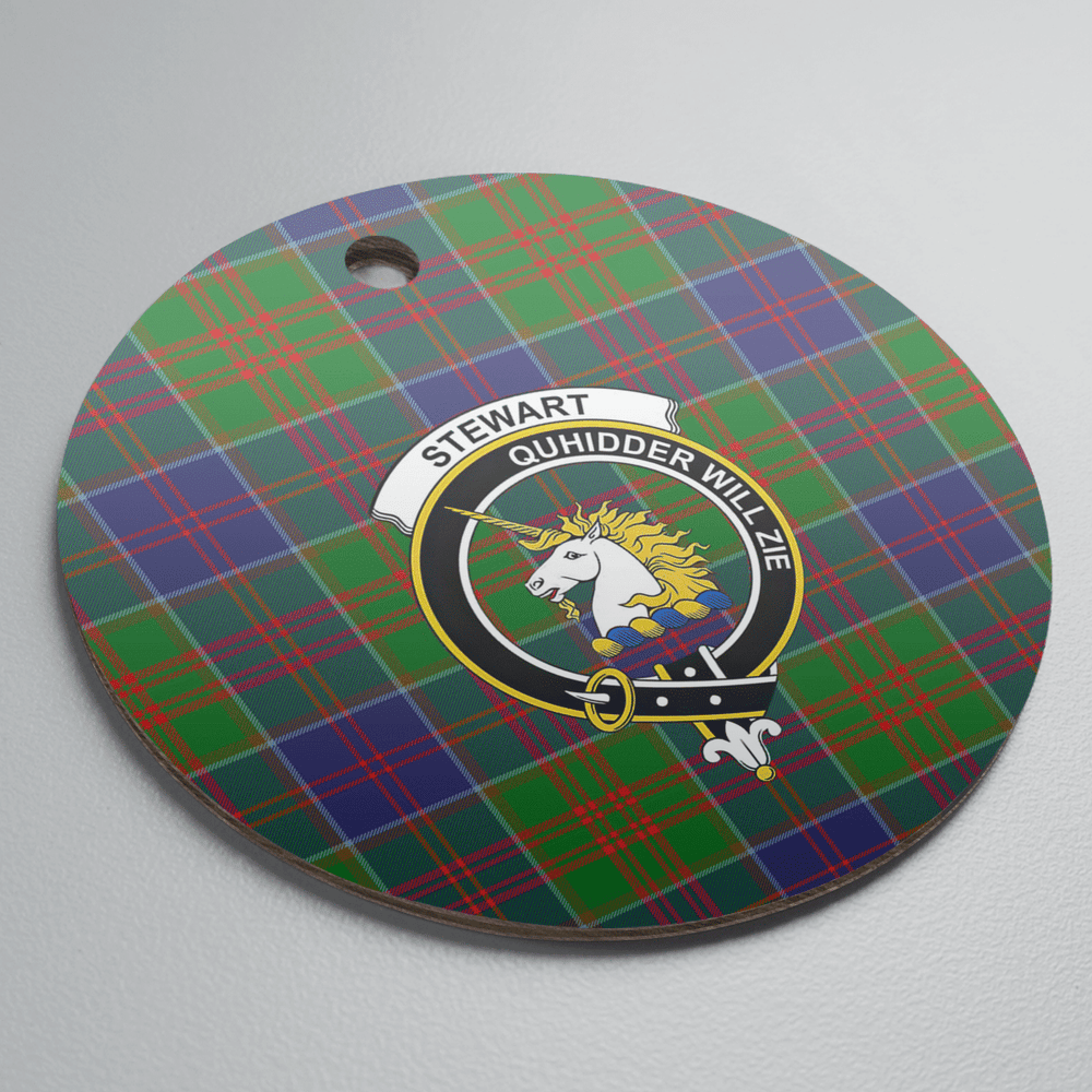 Clan Stewart of Appin Hunting Modern Tartan Crest Round Ceramic Ornament GW98 Stewart of Appin Hunting Modern Tartan Tartan Christmas   