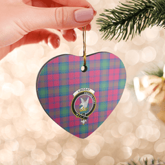Clan Lindsay Ancient Tartan Crest Heart Ceramic Ornament HA21 Lindsay Ancient Tartan Tartan Christmas   