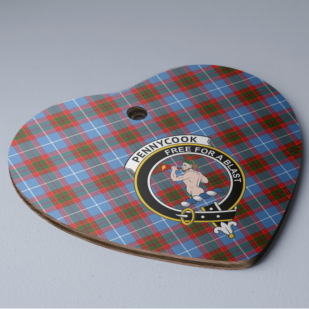 Clan Pennycook (Edinburgh) Tartan Crest Heart Ceramic Ornament ZF70 Pennycook (Edinburgh) Tartan Tartan Christmas   
