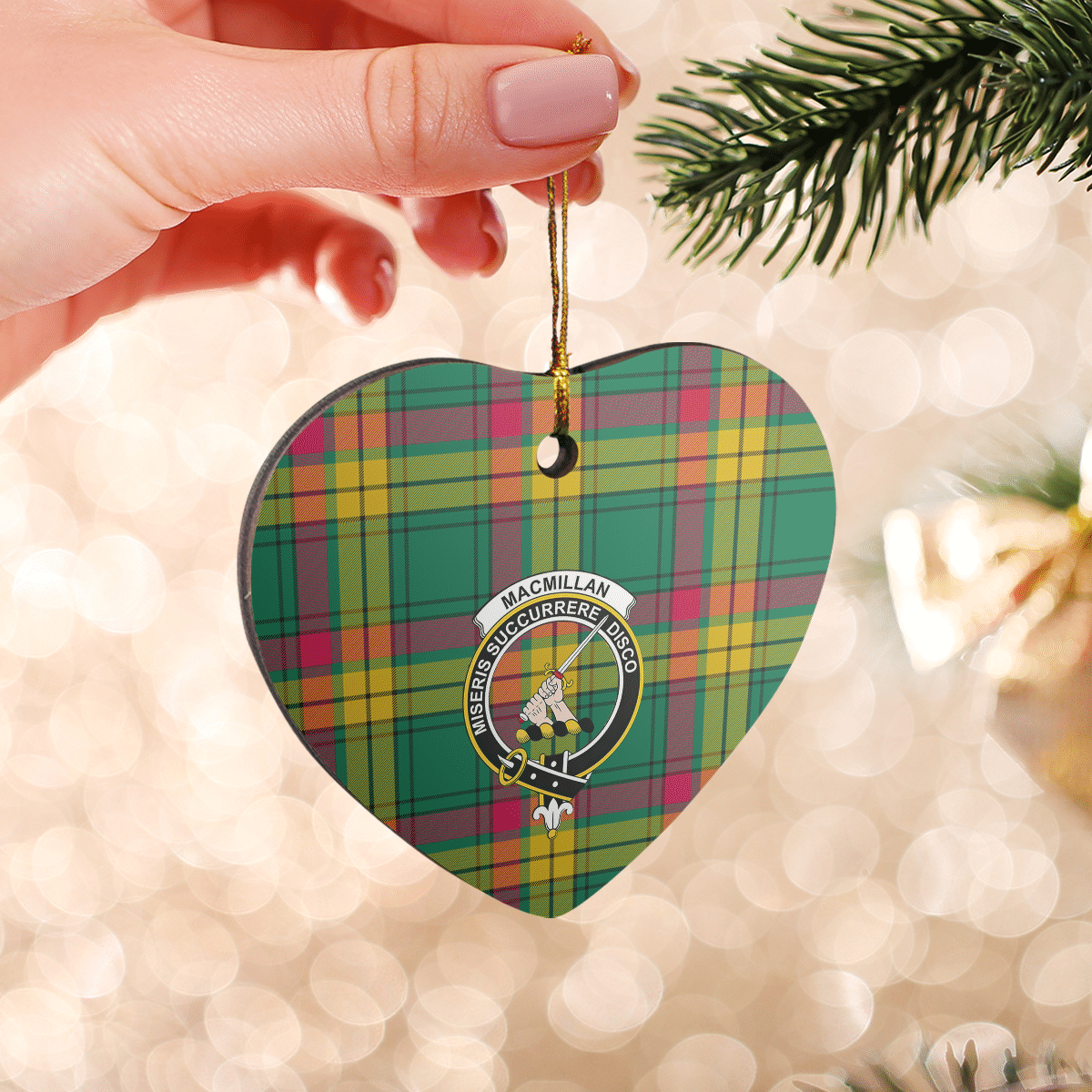 Clan MacMillan Old Ancient Tartan Crest Heart Ceramic Ornament YG63 MacMillan Old Ancient Tartan Tartan Christmas   
