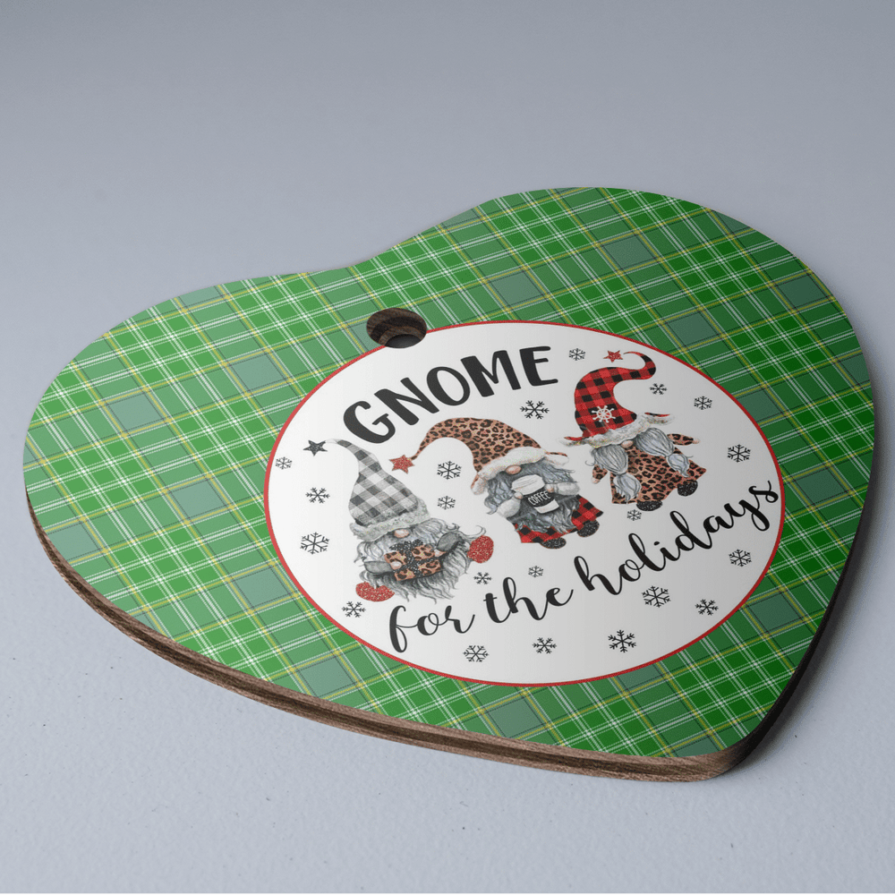 Clan Currie Tartan Tartan Crest Gnome Heart Ceramic Ornament TO71 Currie Tartan Tartan Christmas   