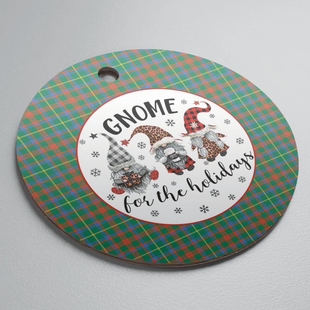Clan MacKintosh Hunting Ancient Tartan Tartan Crest Gnome Round Ceramic Ornament JX58 MacKintosh Hunting Ancient Tartan Tartan Christmas   