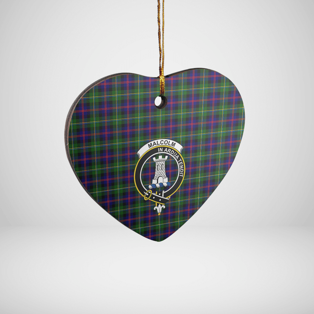 Clan Malcolm Modern Tartan Crest Heart Ceramic Ornament KB85 Malcolm Modern Tartan Tartan Christmas   