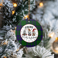 Clan Lockhart Modern Tartan Tartan Crest Gnome Round Ceramic Ornament PL88 Lockhart Modern Tartan Tartan Christmas   