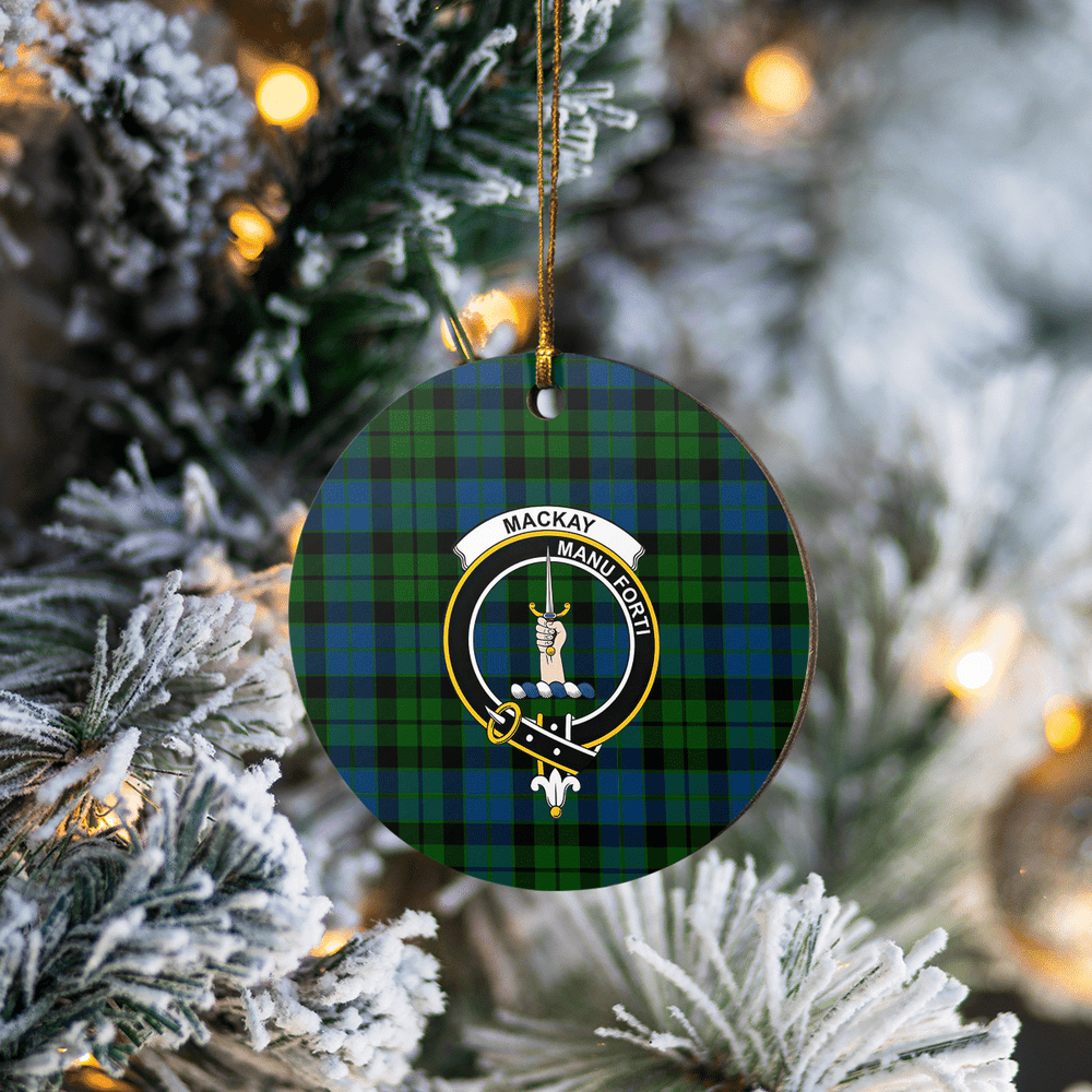 Clan MacKay ModernTartan Crest Round Ceramic Ornament QX49 MacKay ModernTartan Tartan Christmas   