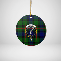 Clan Gunn Modern Tartan Crest Round Ceramic Ornament SC72 Gunn Modern Tartan Tartan Christmas   