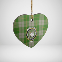 Clan Cunningham Dress Green Dancers Tartan Crest Heart Ceramic Ornament HS47 Cunningham Dress Green Dancers Tartan Tartan Christmas   