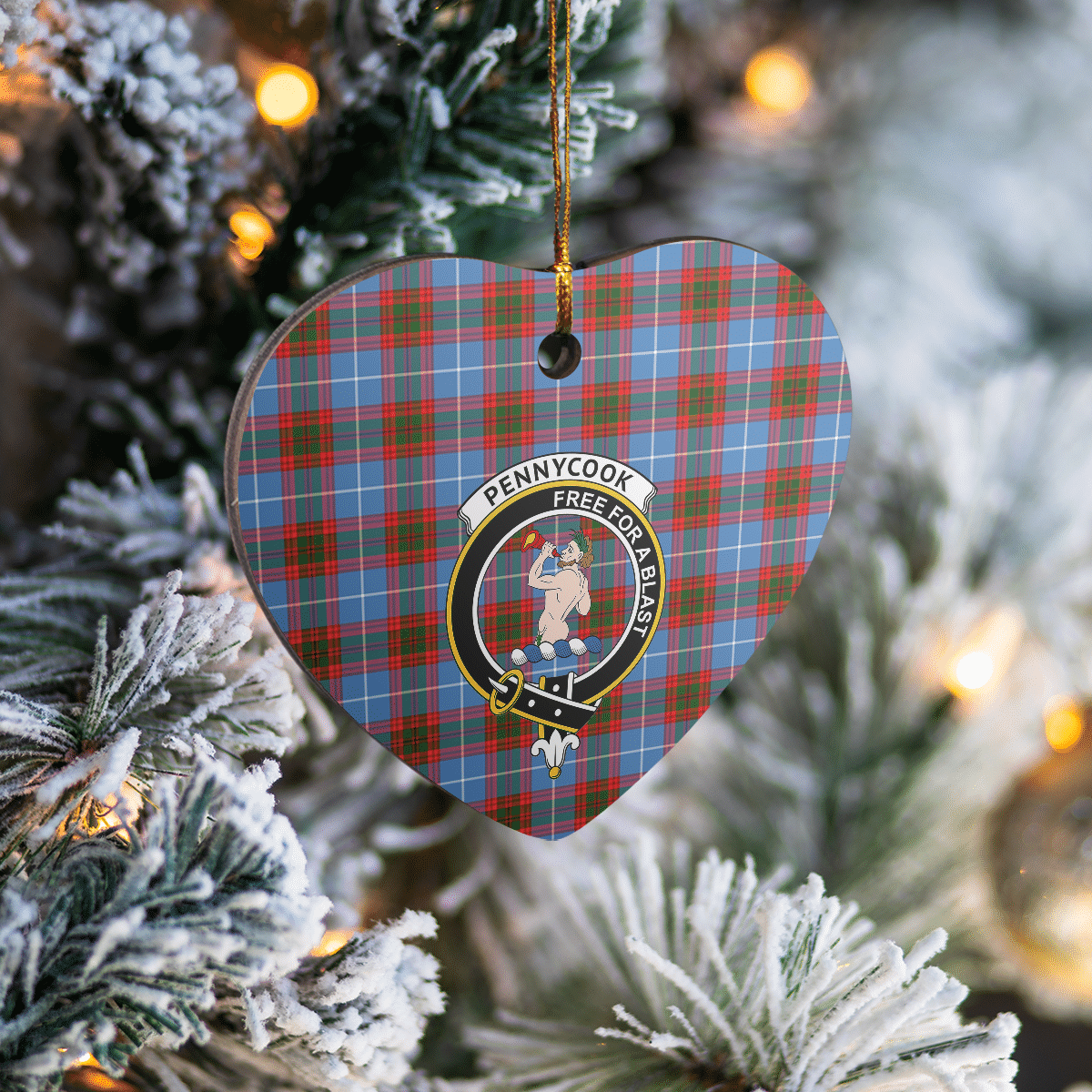 Clan Pennycook (Edinburgh) Tartan Crest Heart Ceramic Ornament ZF70 Pennycook (Edinburgh) Tartan Tartan Christmas   