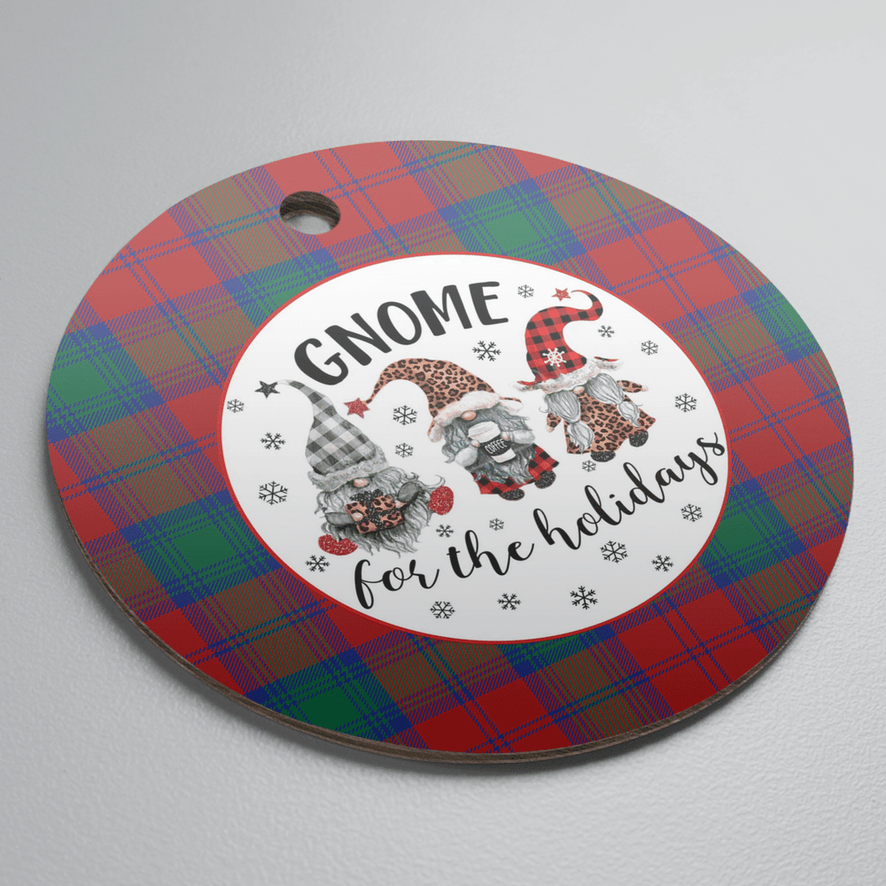 Clan Lindsay Modern Tartan Tartan Crest Gnome Round Ceramic Ornament BH46 Lindsay Modern Tartan Tartan Christmas   