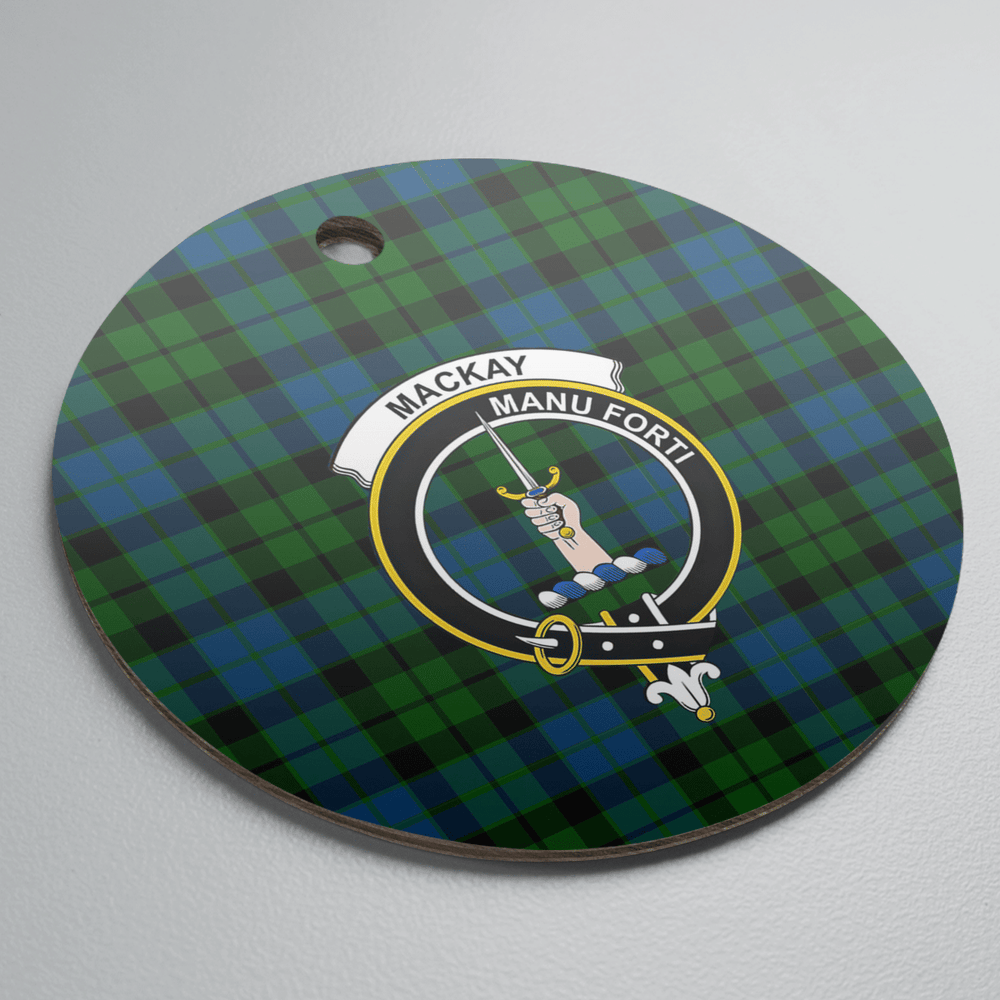 Clan MacKay ModernTartan Crest Round Ceramic Ornament QX49 MacKay ModernTartan Tartan Christmas   