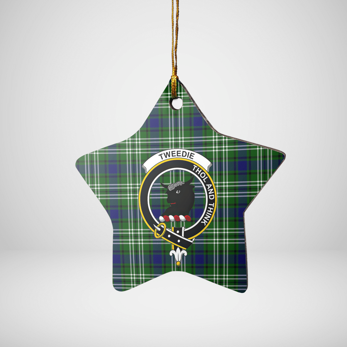 Clan Tweedside District Tartan Crest Star Ceramic Ornament UR20 Tweedside District Tartan Tartan Christmas   