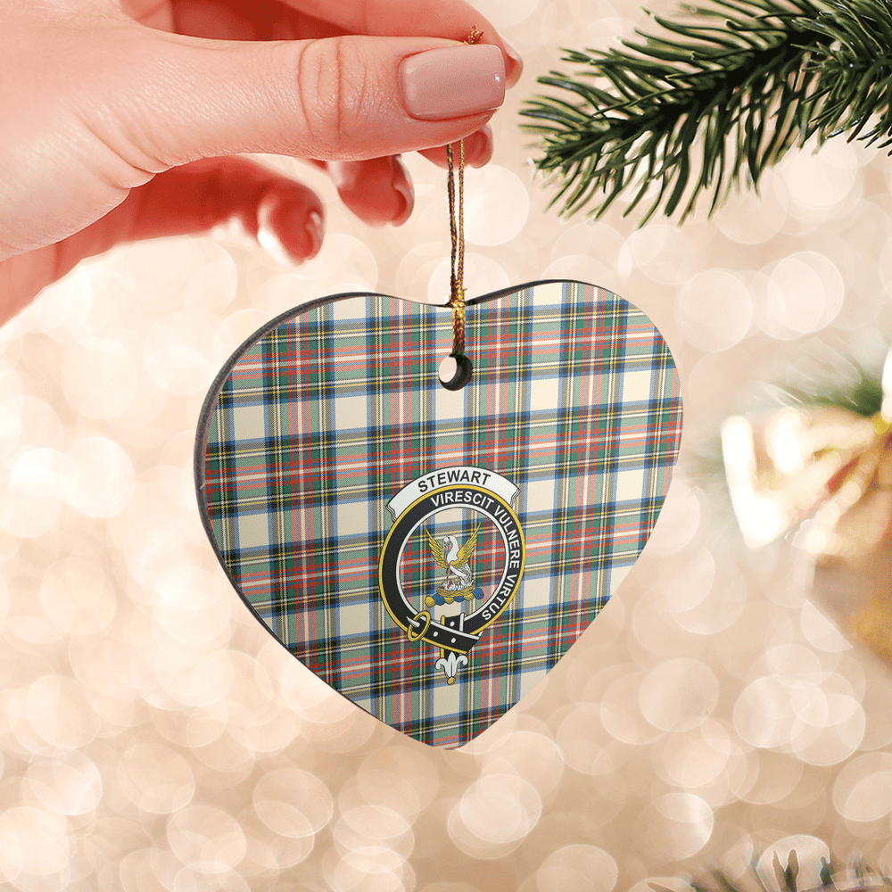 Clan Stewart Dress Ancient Tartan Crest Heart Ceramic Ornament QF42 Stewart Dress Ancient Tartan Tartan Christmas   