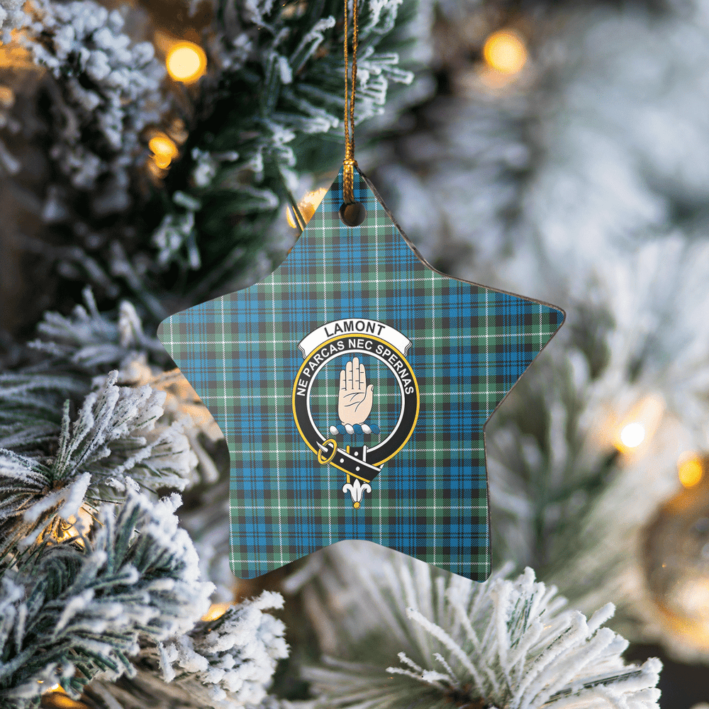 Clan Lamont Ancient Tartan Crest Star Ceramic Ornament SH39 Lamont Ancient Tartan Tartan Christmas   