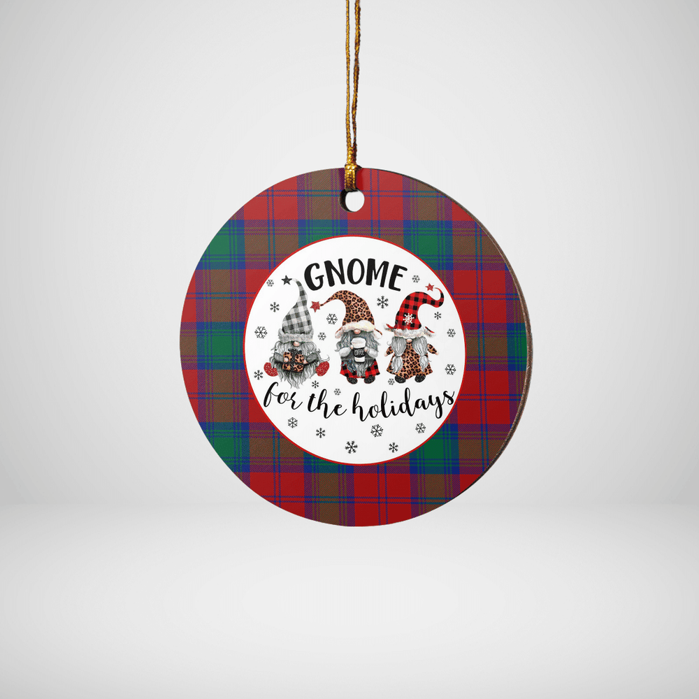 Clan Lindsay Modern Tartan Tartan Crest Gnome Round Ceramic Ornament BH46 Lindsay Modern Tartan Tartan Christmas   