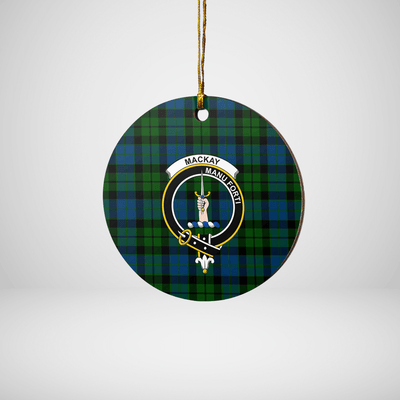 Clan MacKay ModernTartan Crest Round Ceramic Ornament QX49