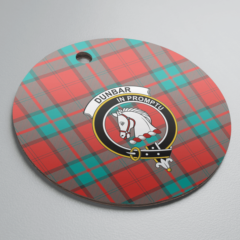 Clan Dunbar Ancient Tartan Crest Round Ceramic Ornament EX22 Dunbar Ancient Tartan Tartan Christmas   