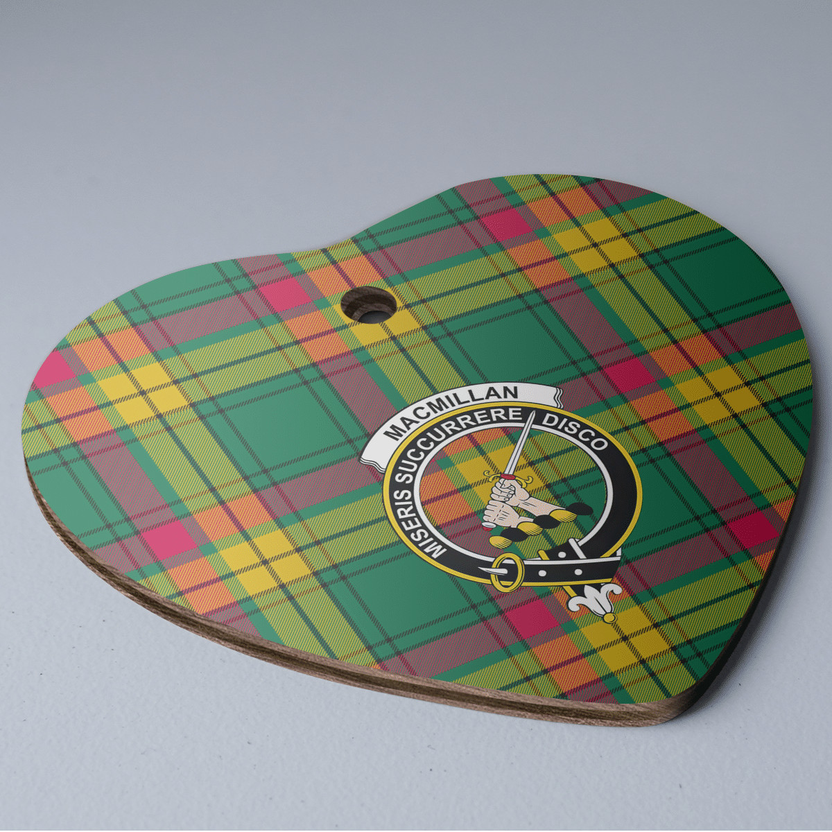 Clan MacMillan Old Ancient Tartan Crest Heart Ceramic Ornament YG63 MacMillan Old Ancient Tartan Tartan Christmas   