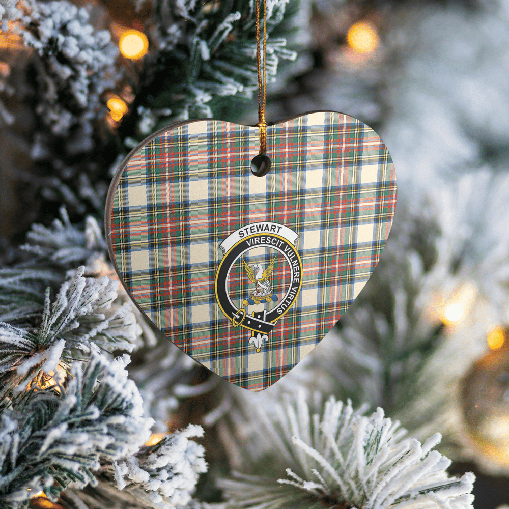 Clan Stewart Dress Ancient Tartan Crest Heart Ceramic Ornament QF42 Stewart Dress Ancient Tartan Tartan Christmas   